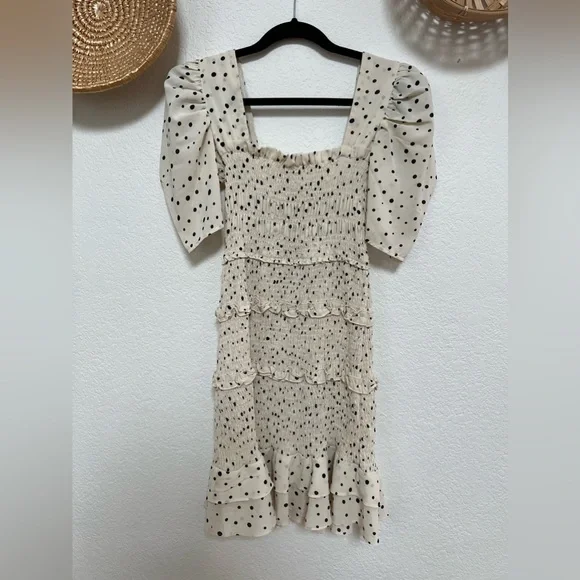 Fashion Nova | Dresses | Fashion Nova Smocked Polka Dot Puff Sleeve Dress  Size L | Poshmark
